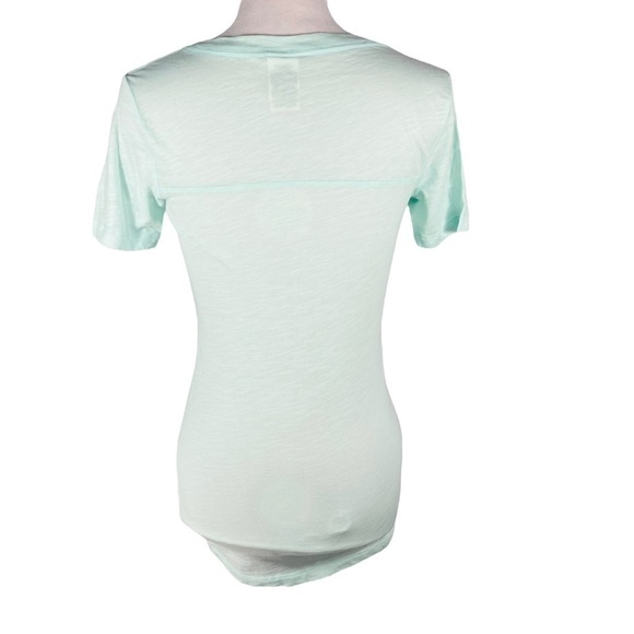 Pink Victoria’s Secret mint green graphic gold sequin v-neck tee shirt size XS - Picture 3 of 9